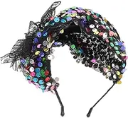 [ROMISBABA] Sequin Fascinator Hat Headband for Women Vintage Bowknot Party Accessory for Tea Parties Weddings Festivals Elegant Headpiece for Special Occasions