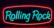Rolling Rock 17" Neon Sign Lamp Light With Dimmer Business Beer Glass Bar VY