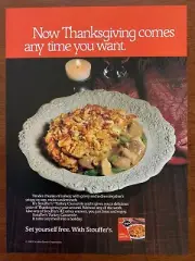 1982 Stouffer's Turkey Casserole Vintage Print Ad/Poster 80s Thanksgiving Décor