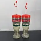 Vintage Coca Cola Coke Plastic Milkshake Drink Bottle With Straw Collectable