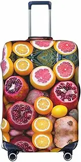 [CADREWY] Fruit Picture-standard Print Travel Suitcase Cover Luggage Protector with Elastic Anti Scratch for Carry On, Black, Large
