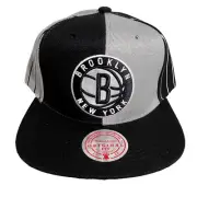 Mitchell & Ness NBA Brooklyn Nets Black What The Pinstripe Snapback Hat - OSFM