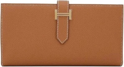 100% Authentic Hermes Bearn Wallet Gold Women Folded Wallet Gift Xmas
