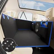 JOYTUTUS Dog Car Seat Cover for Back Seat with Hard Bottom, Back Seat Extender for Dogs Supports 400lb, Pet Cover with Mesh Window, Travel Bed Waterproof Dog Hammock for Car Truck SUV
