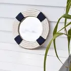 NAVY Coastal Nautical Hampton Style Round Rope Mirror Large 80cm