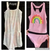 Girls GAP NWT Sequin Rainbow 2pc Tankini Suit, Terry Cloth Cover Lot sz 12 14
