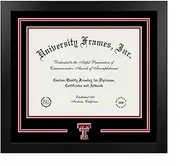 Campus Images NCAA Texas Tech Red Raiders Unisex Spirit Diploma Manhattan Black Frame with Bonus Campus Images Lithograph, Black, One Size