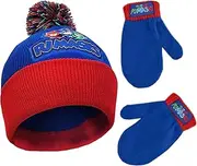 [PJ Masks] Toddler Boy's Assorted Characters Beanie Hat and Mittens Cold Weather Set, Blue/Red/Grey, Age 2-4 - multi - Age 2-4