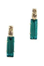 Rectangle Facet Jewel Short Earring--ADO-AEC-7990