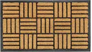 Parquet Tiles Rubber Bordered Coir Doormat - Anti-slip, Secure Backing, Non-slip Grip, Safety Mat, Stay-in-place