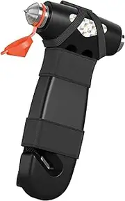 MisFun Car Safety Hammer, Window Breaker 3 in 1 Emergency Escape Tool with Seat Belt Cutter for Women, Cute Black Coloured Safety Escape Hammer for Car, Family