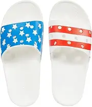 [Crocs] Classic American Flag Slide White/Multi Men's 8, Women's 10