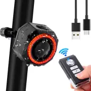 USB Charging Bike Alarm Waterproof Anti-theft with COB Red LED Rear Light 1 Set