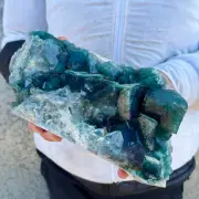 6.6lb NATURAL Green Cube FLUORITE Quartz Crystal Cluster Mineral Specimen