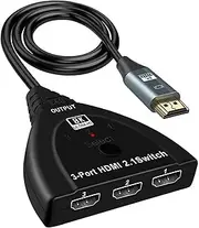 3 in 1 Out HDMI Switcher 8K UHB Resolution Support Games Player TV Box Laptop Input Sources 3 -Port HDMI 2.1 Switch