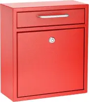 Secure Wall Mailbox with Anti-Pry Lock for Homes and Businesses - Red Steel
