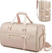 Garment Duffle Bags for Travel,Moulyan Convertible Garment Bag with Shoe Compartment,3 in 1 Waterproof Travel Suit Bag with Shoulder Strap for Men Women, Pink, Fashion,business