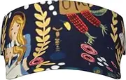 [Evealyn] Nutcracker Ballet Xmas Dance Printed Sun Visor Hat Empty Top Sun Hat Adjustable Sports Sun Caps Baseball Caps for Women and Men Black, Black, One Size