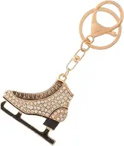 EXHUMKY Rhinestone Skating Keychain Creative Ice Skating Accessory for Bags Purses Durable Key Ring Pendant present for Friends Unique Design Fine Workmanship