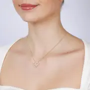 Luminesce Lab Grown 1/2 Carat Diamond Heart Pendant in 14ct Yellow Gold, 9ct Yellow Gold Silver Filled 50cm Curb Chain 30 gauge (15250678)