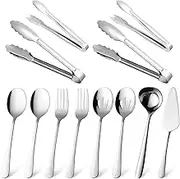 Cabilock 1Set Serving Utensils Forks Spatula Slotted Spoons Spoons Soup Ladle Tongs Tongs Elegant Kitchenware for Parties and Buffets