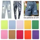 1Pair Mending Denim Fabric Elbow Knee Iron On Patch Mender for Clothing Repair