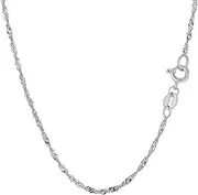 [Jewelry Affairs] 10k White Gold Singapore Chain Necklace, 1.7mm, 18"