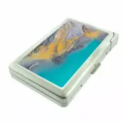 Abstract Painting Em2 Cigarette Case with Built in Lighter Metal Wallet