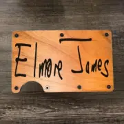 Wood Wallet Minimalist Laser Engraved with Elmore James