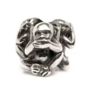 Trollbeads Silver 3 Little Monkeys Bead