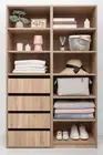Three Shelf/Four Drawer Built In Wardrobe - Slim Shaker - Natural Oak