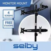 15-24" 8kg Quad LCD 4 Screen Desktop Monitor VESA Mount Freestanding Desk Stand