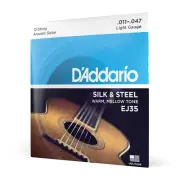 D'Addario EJ35 Light 12-String Silk & Steel Folk Acoustic Guitar Strings (11-...