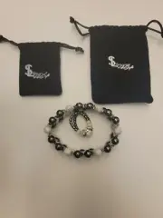 SL Smarter LifeStyle Elegant Titanium Magnetic Therapy Bracelet and Ring - Black