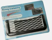 2x Car String Bag Pocket Storage Organizer, Hard Black Plastic with Strong Net