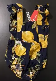 Pat Pat Romper Baby Girl Blue W/ Lemons 9-12 Months