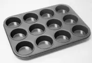 Nonstick 12HOLE CUP CAKE Pan Tin Muffin Deep Moulds Baking Dessert Tray Bakeware