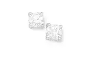 Bevilles Sterling Silver 4mm Cubic Zirconia Earrings Stud