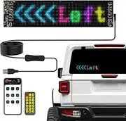 Devil Eyes Light for Cars, Programmable LED Scrolling Sign, Flexible Screen Digital Display, APP Control, Advertising LED Sign with Remote, DIY Pattern Animation (Black, 3.6”x 14.7”)