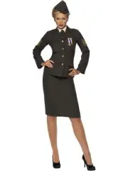 Wartime Officer Army Military Retro 40's WW2 Uniform Fancy Dress Costume