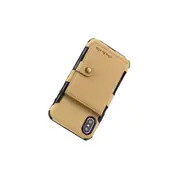 For Iphone Xs Max Brushed Texture Shockproof Pu + Tpu Case With Card Slots and Wallet and Photo Frame