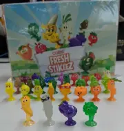Coles Stikeez Full Set 24 + 4 Rare Cucumber Eggplant Carrot Broccoli Complete