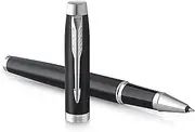 PARKER IM Rollerball Pen | Matte Black with Chrome Trim | Fine Point with Black Ink Refill | Gift Box