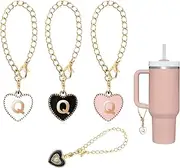 Lolyer Letter Charm Accessories for Stanley Cup,Name ID Letter Handle Charm for Stanley/Simple Modern Tumbler Cup, Water Cup Initial Identification Charm, Valentine's Day Gift, 3PCS