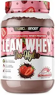 Musclesport Lean Whey Chocolate Dipped Strawberry Iso Hydro Protein Powder 907 g