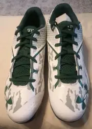 Under Armour Deception Low Cleats Men's 12, White/Green New In Box 1264165-131