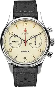 SUCHP010Y 40MM Gold SWAN Neck Chronograph Pliot Chrono Premier Seagull ST1901 Movement Sapphire Crystal Men's Watch 1963, Silver