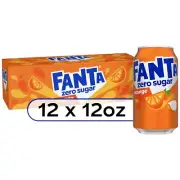 Fanta Zero Sugar Orange Soda 12-Pack Soft Drinks Soda Pop 12 fl oz