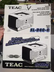 Teac SL-D80 Black Retro AM FM Stereo Alarm Clock Radio Compact Disc Digital
