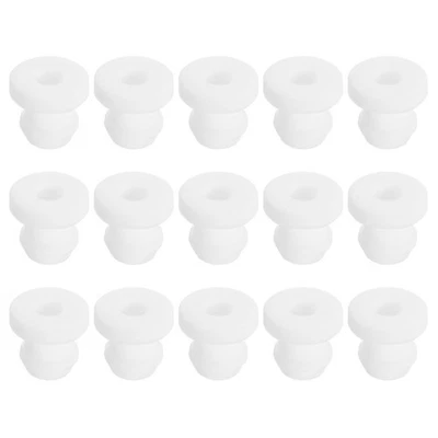 15Pcs Rubber Grommet 6mm Drill Hole, 3.5mm ID Top Hat Hole Plug Grommet, White